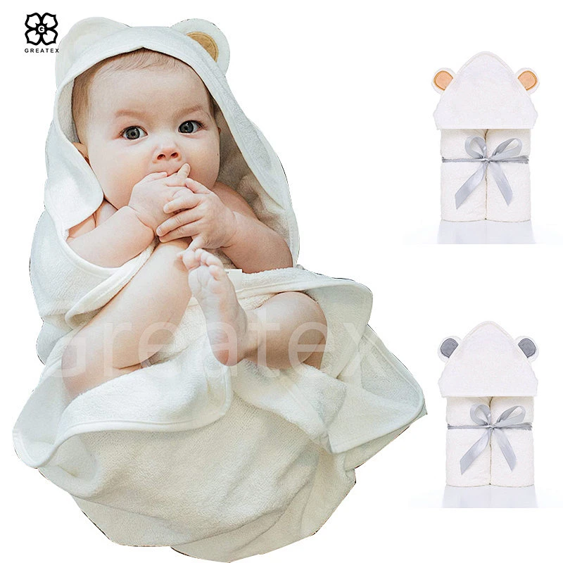 Premium absorbent microfiber baby kid bath hooded towels with animal patterns