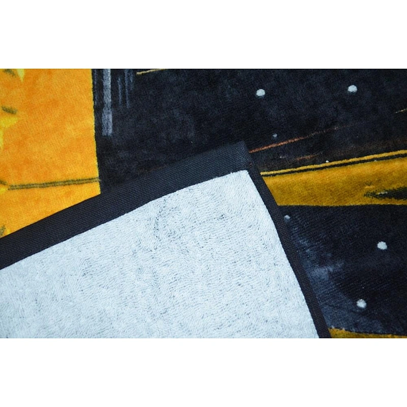 Game theme black printed beach towel 100% cotton