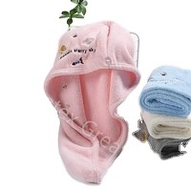 Popular high quality embroidery quick-dry turban hair towel custom