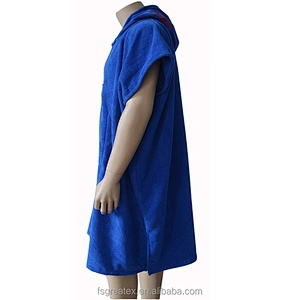 Adult Blue Surf Microfiber Terry Poncho towel