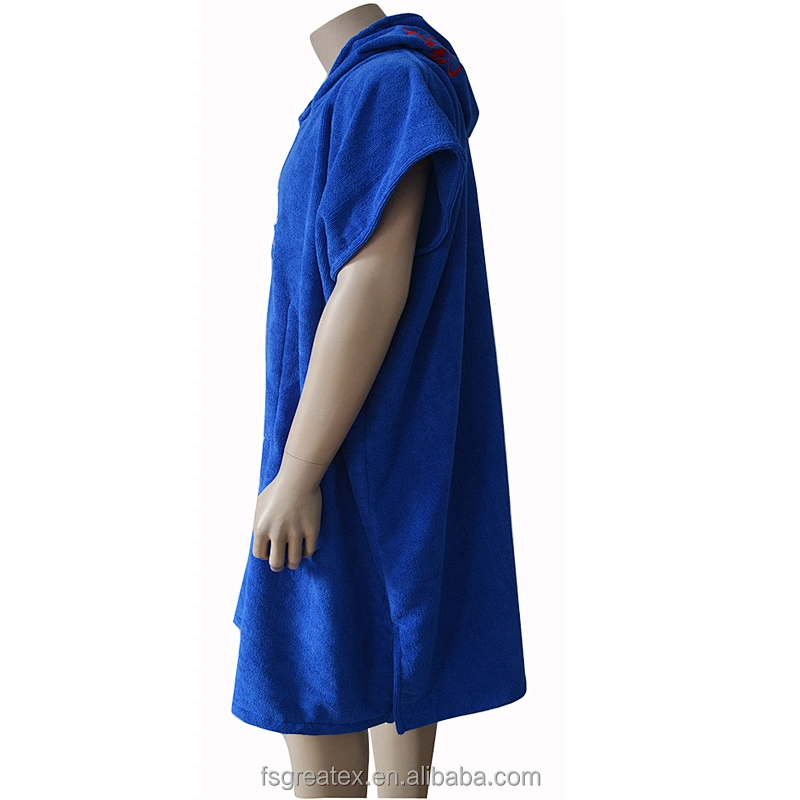 Adult Blue Surf Microfiber Terry Poncho towel