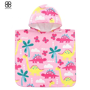 Wholesale special promotional funny pattern children surf poncho in beach