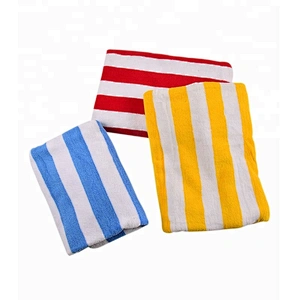 Cotton white and blue stripe beach towel