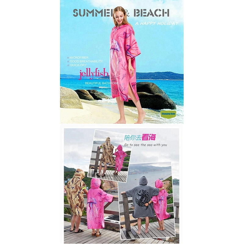 Quick dry Microfiber Poncho Changing robe