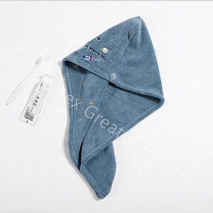 Popular high quality embroidery quick-dry turban hair towel custom