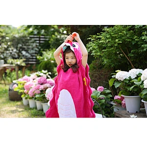Premium coloful dinosaur pattern hooded towel baby cotton for kids