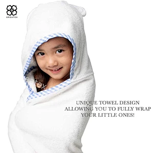 High quality Amazon Hot Sale 100% Organic Cotton Baby Bath Wrap Hooded Towels