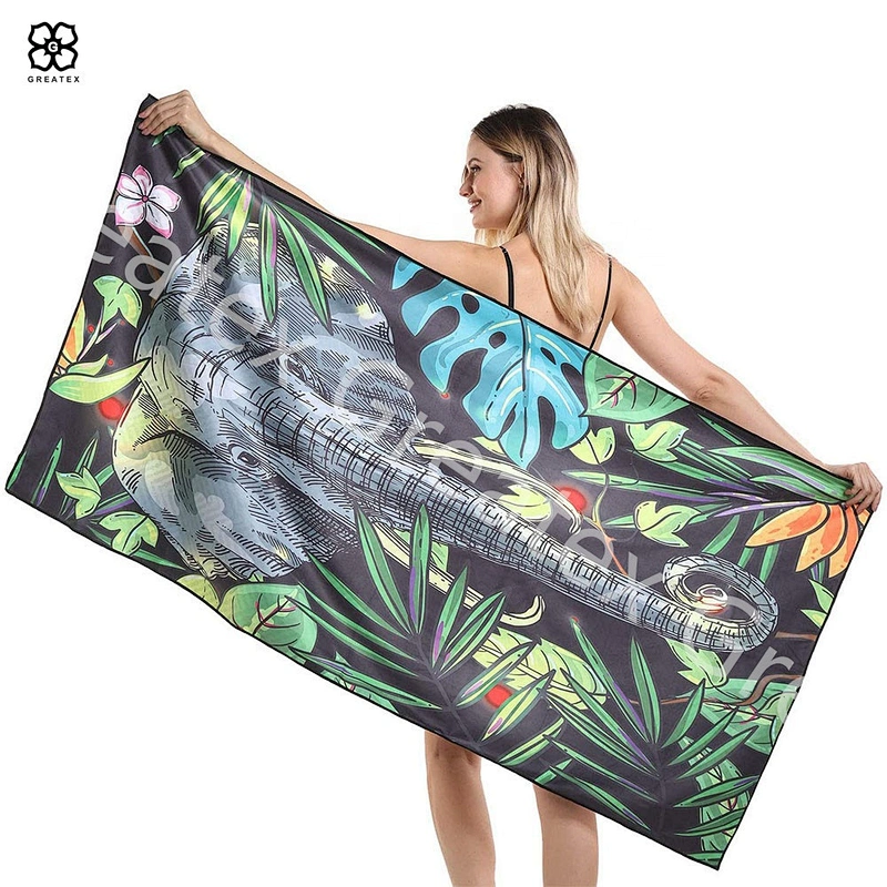 Best selling top quality custom design printing microfiber beach towel