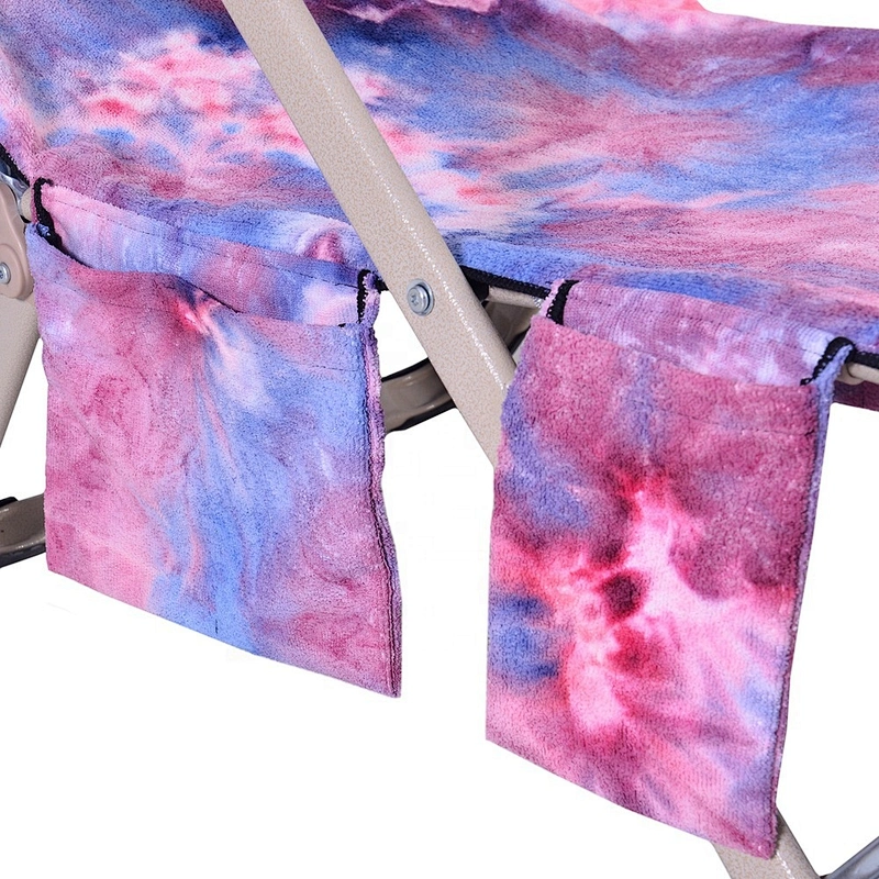 Amazon Hot sale 600g fancy designed tie dyed cheap Microfiber beach towels chair cover