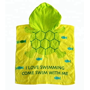 Personalized custom logo Turtle Pattern Full color Printed baby animal hooded towel
