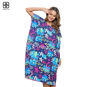 Popular personalized printing microfiber cartoon poncho towels for adults