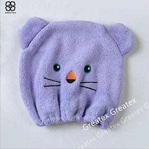 New arrival hot selling custom animal style hair drying hat hair turban towel kids