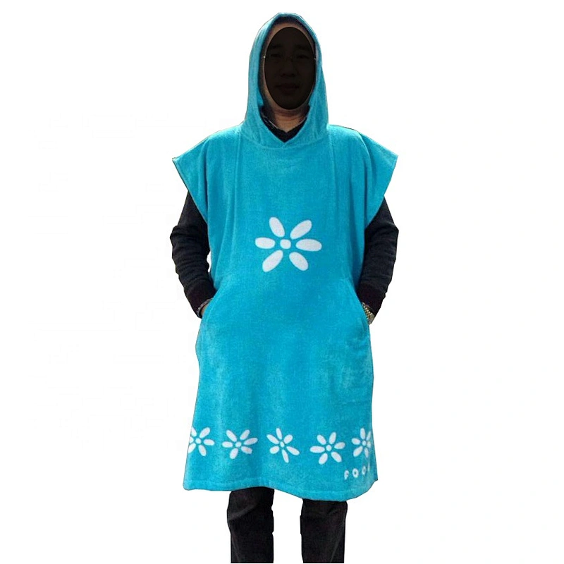 Premium Superdry Printed Sky blue Poncho Towel Surf Change robe for beach,surfing