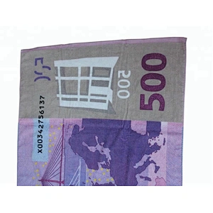 100% baumwolle 500 Dollar Full color printed beach towel