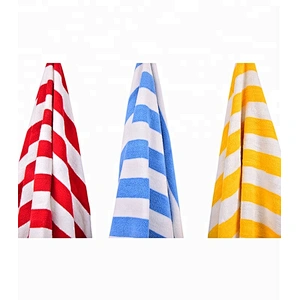 Summer Pool Stripe Cotton velour beach towel