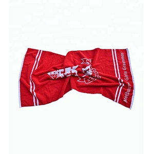 High quality Fashion Red and white Brand name Jacquard bath towel