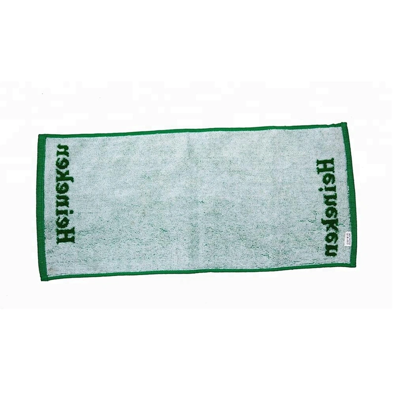Beer promotion logo Jacquard terry bar towel cotton