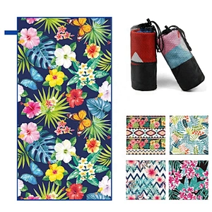 Wholesale high quality digital print designer woman swimming rectangular beach mat