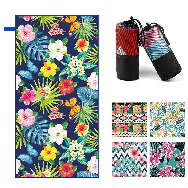 Wholesale high quality digital print designer woman swimming rectangular beach mat