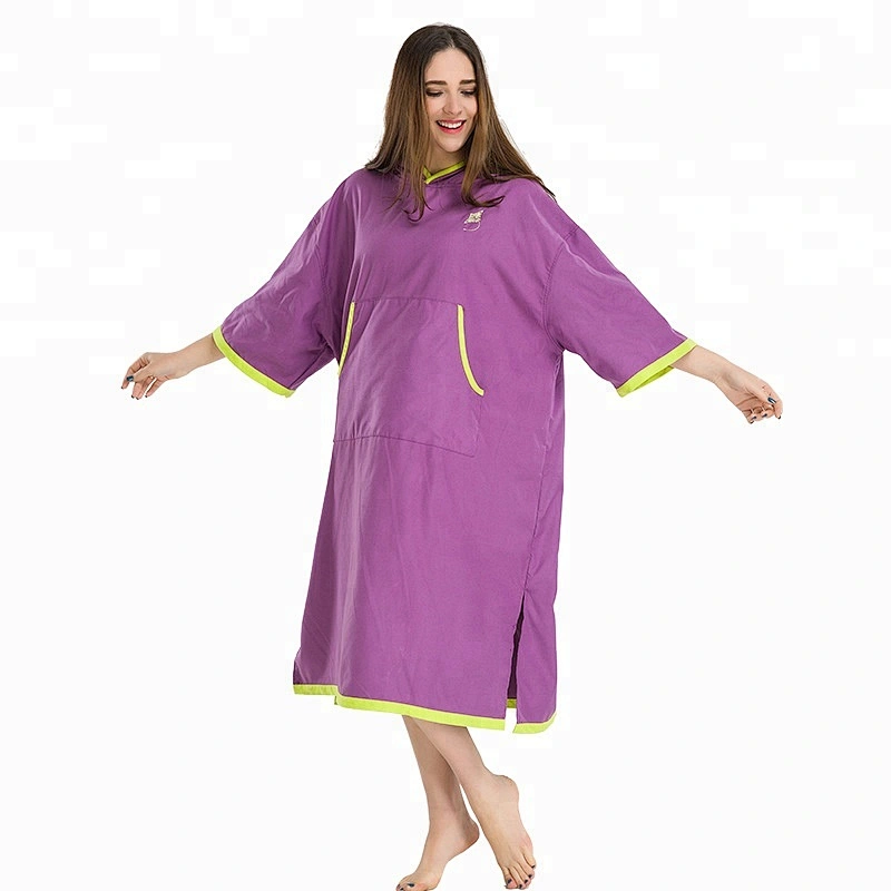 Fast dry Hooded Beach women knitted poncho