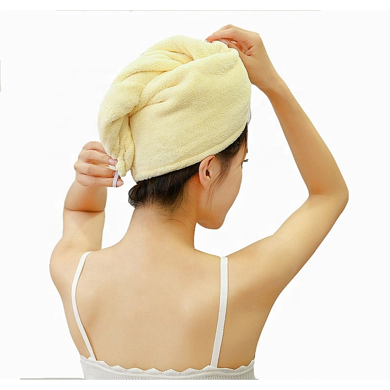 Promotion sale cheap price printed microfiber hair towel wrap turban with yellow color