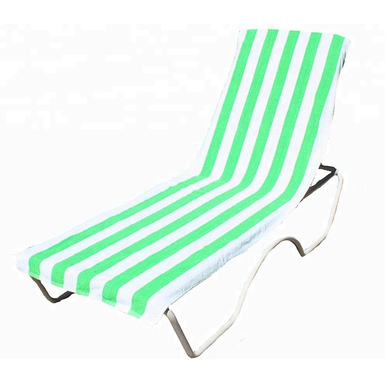 Good quality terry stripe Cotton beach towel lounge chair cover