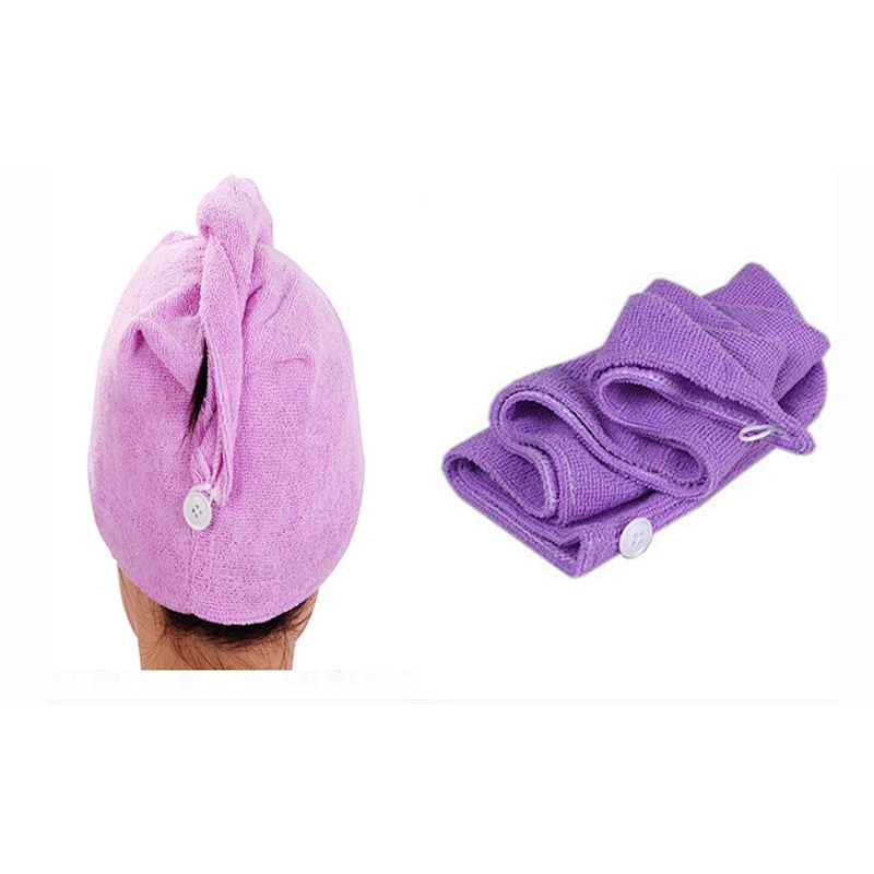 Ultra Violet Button Microfiber towel for hair