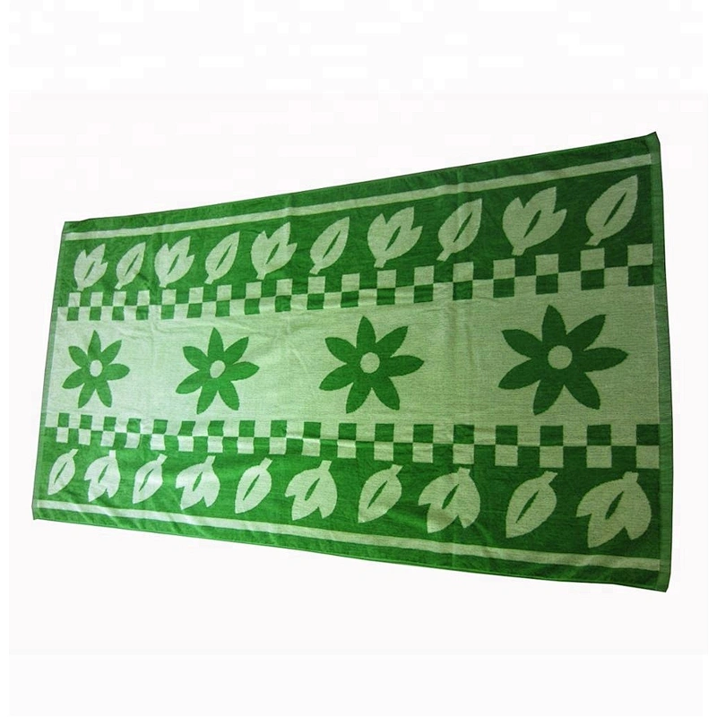 Wholesale Summer 100% cotton green  beach towel with cheap price for sale