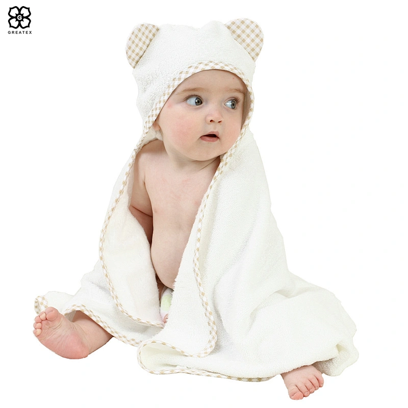 Premium super soft high quality bamboo animal pattern hooded towel