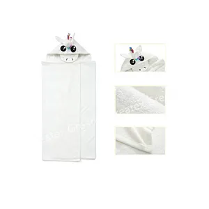 Premium embroidery animal hood baby hooded towel bamboo organic bamboo fiber