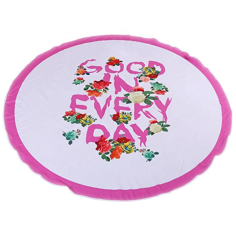 Inexpensive large reactive printing  round beach towel
