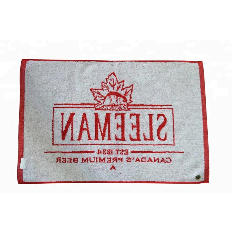 Beer bar Cotton velour Woven logo custom golf towel