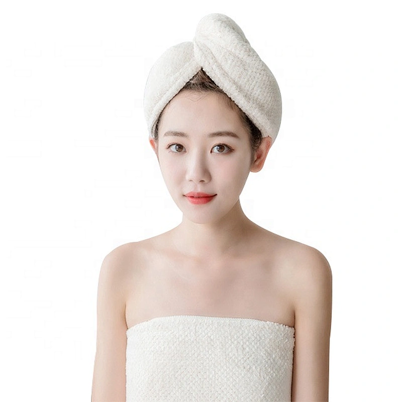 Wholesales microfiber white hair towel wraps with soft and durable for girls