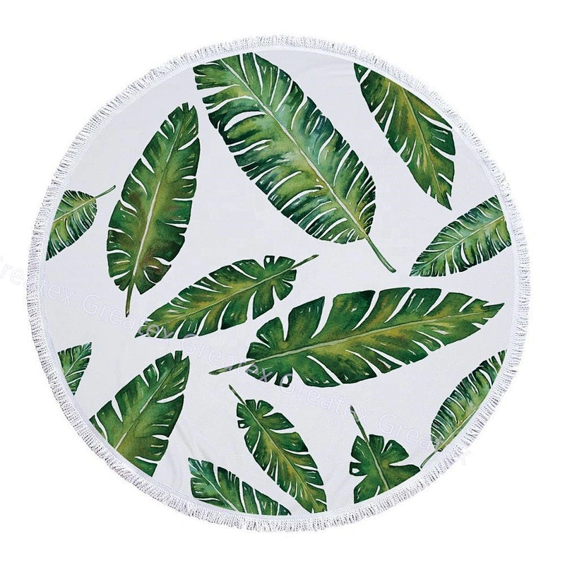 New arrival tropical style printing microfiber round pool swimming beach towels