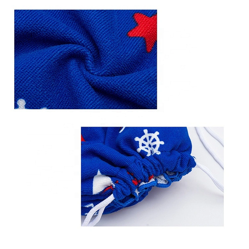 Hot sale Promotional Custom design digital printed Microfiber towel beach bag