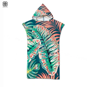 2020 Newest product quick-dry printing microfiber surf poncho with hood