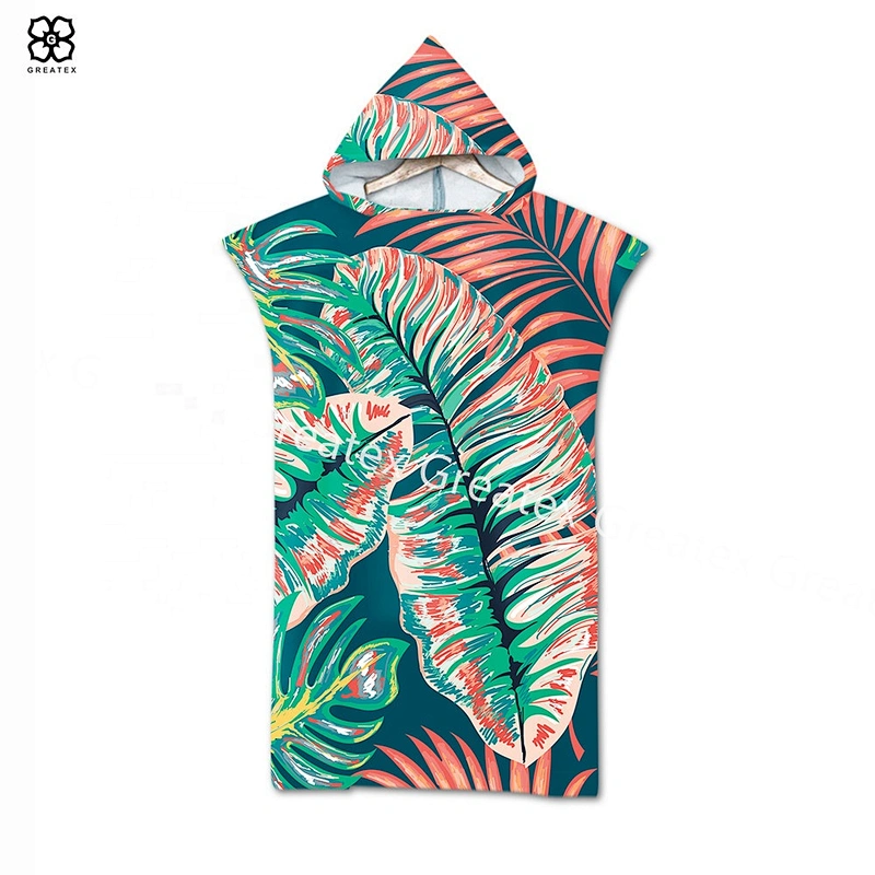 2020 Newest product quick-dry printing microfiber surf poncho with hood