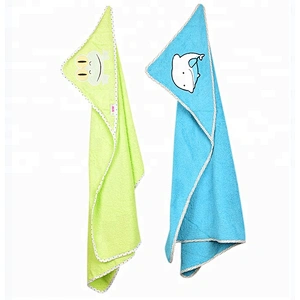 Adorable Pastel color bamboo baby hooded towel