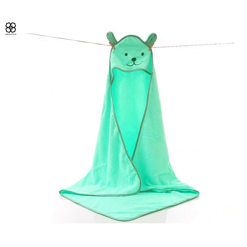 Amazon hot selling baby uesed cartoon design multi-color hooded bathrobe towel