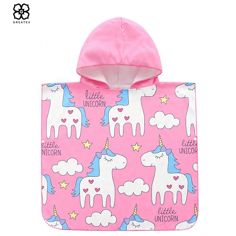 Custom pattern skin-friendly kids beach changing surf poncho