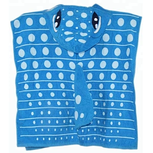 Adorable Animal Design Ocean Blue 100% Cotton Baby cape