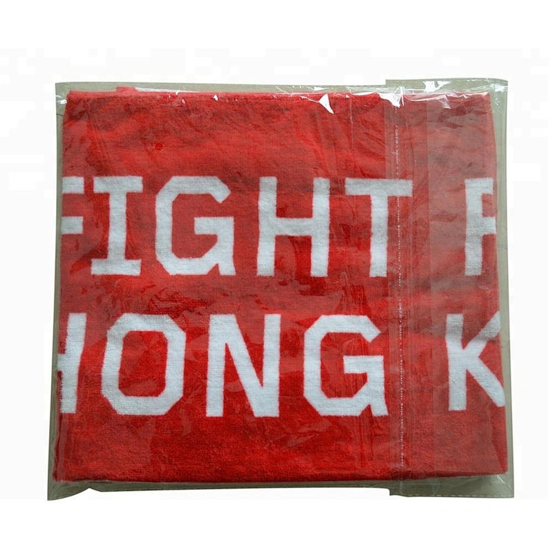 Cotton Promotional Red Custom printed sport towel