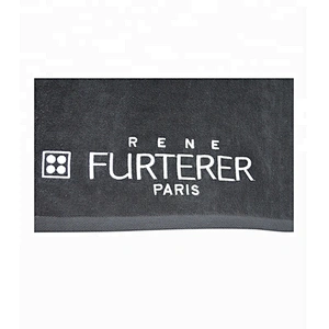 Wholesale hot sale 100%cotton Customized logo Bleach safe black salon towel