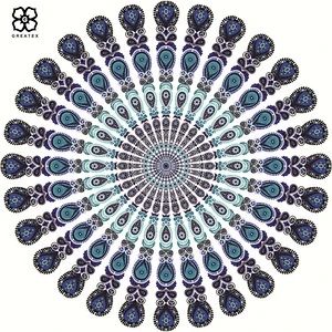 Custom digital print microfiber adult round beach towel with high quality