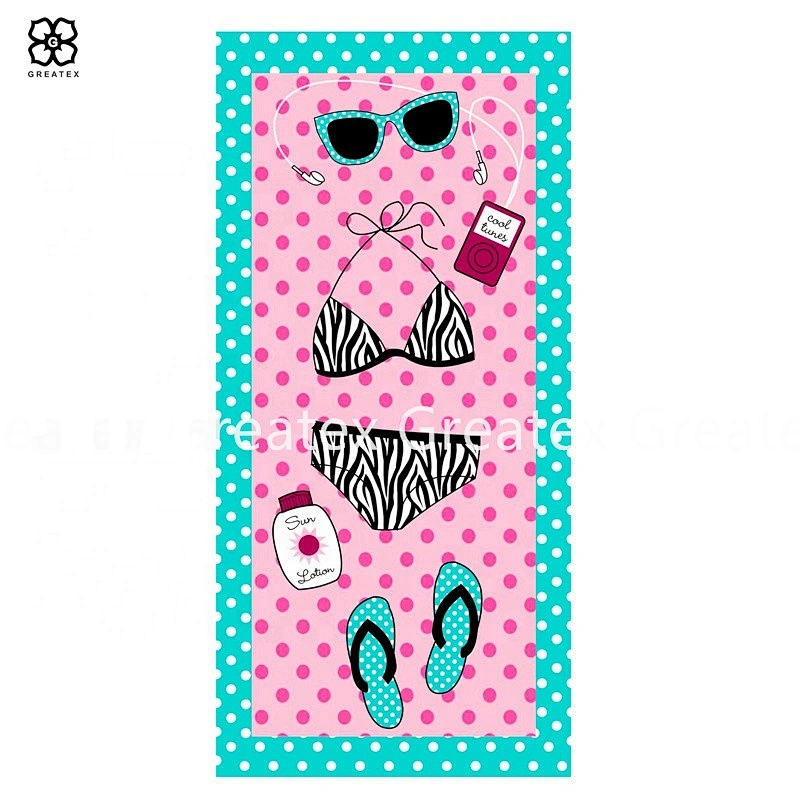 Quick-dry printing custom microfiber beach towel for adults kids