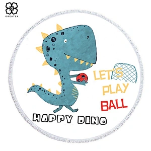 Wholesale printed cartoon roundish beach mat for kids or adults