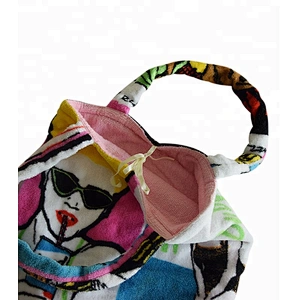 Summer Cute Terry Cotton Toweling printed tote bag
