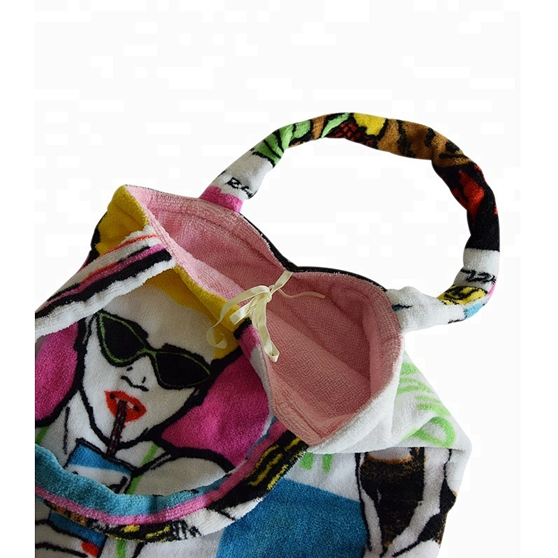 Summer Cute Terry Cotton Toweling printed tote bag