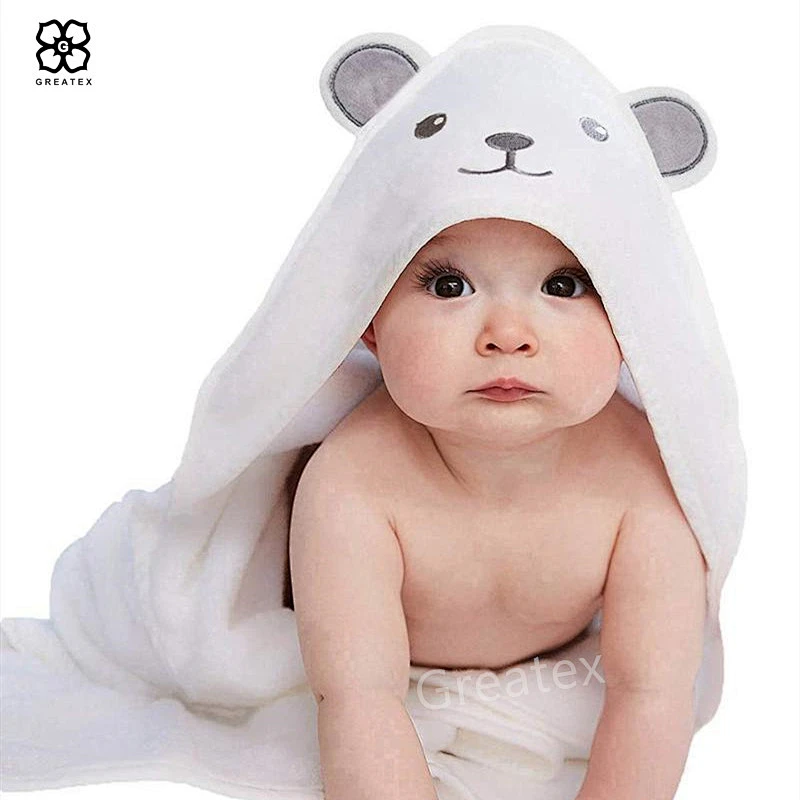 Soft absorbent washcloth set large baby children hooded bath towel