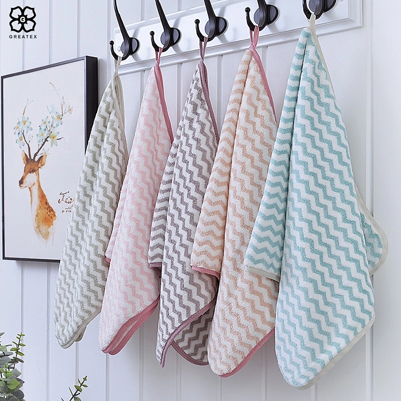 Hot sell popular quick dry simple chevron bath towel hand towel set